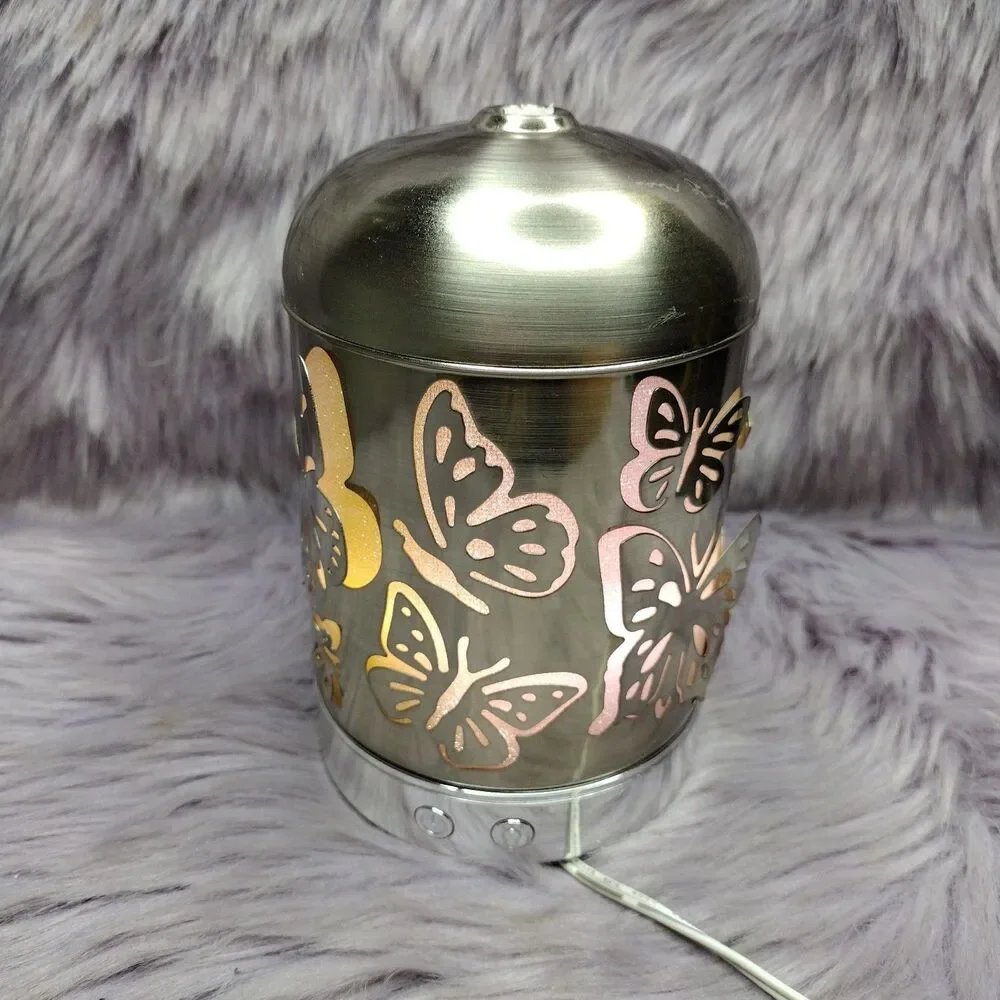 Better Homes And Garden Silver Butterfly Aroma Diffuser Color changing No Box